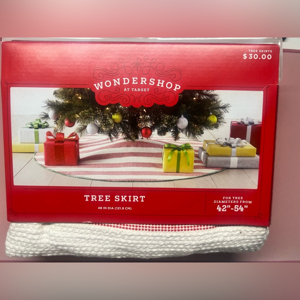 NEW 48” Wondershop Festive Red and White Tree Skirt